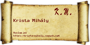 Krista Mihály névjegykártya